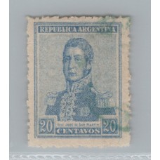 ARGENTINA 1918 GJ 491 ESTAMPILLA CON FILIGRANA WHEATLEY BOND SIEMPRE RARAS !!!